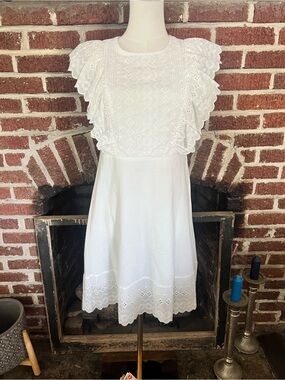 NWOT cousin couture white eyelet mini dress
